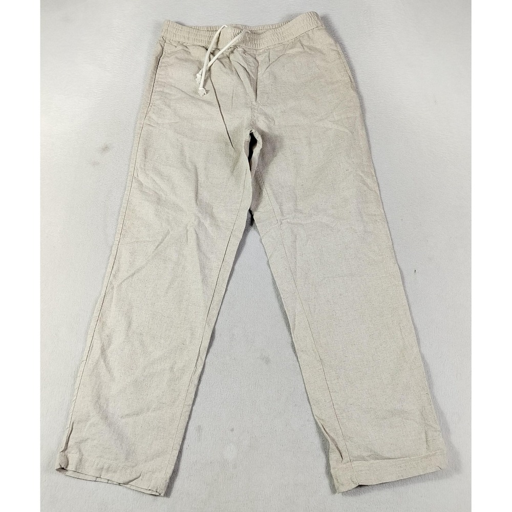 Goodfellow & Co Jogger Pants Mens S Beige Linen Blend Casual Summer Lightweight